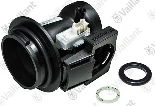 Vaillant Venturidüse aus Kunststoff mit einem Steckeranschluss und Dichtungen, geeignet für bestimmte Heizungsanwendungen.